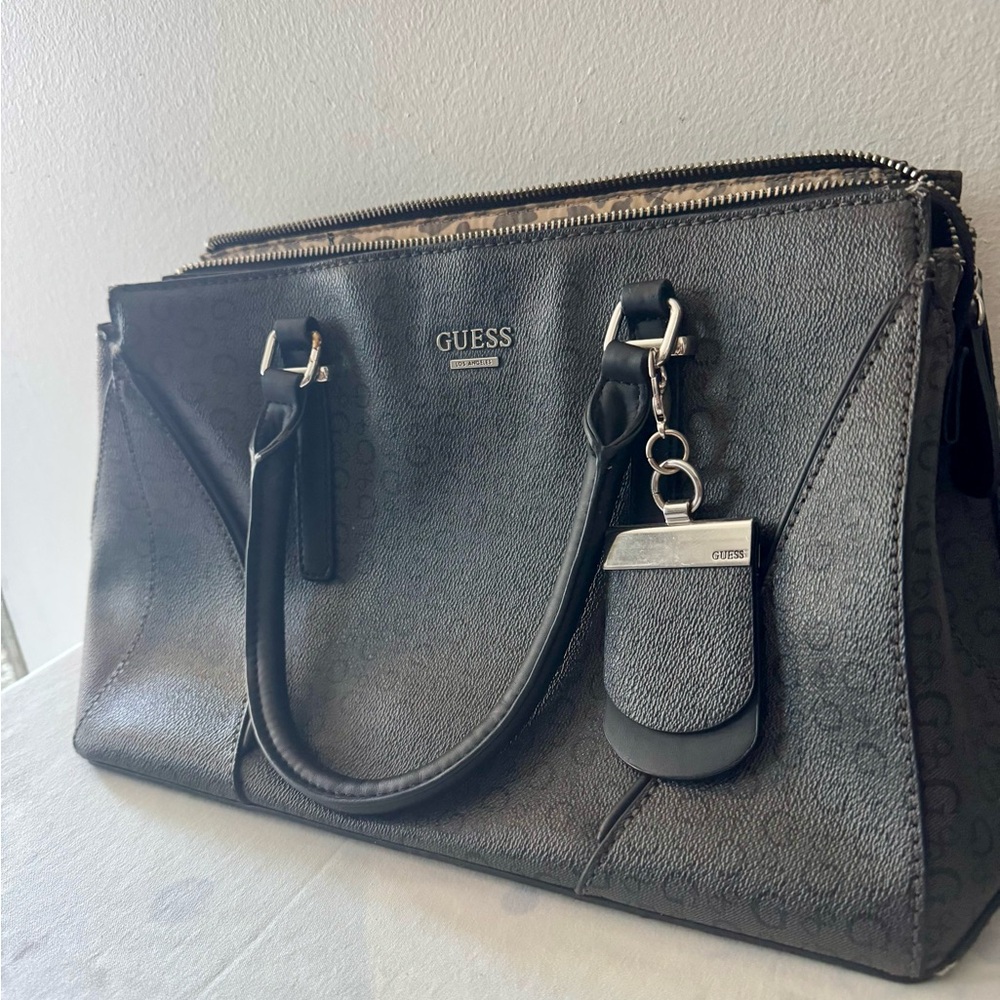 GUESS Charcoal Satchel Bag